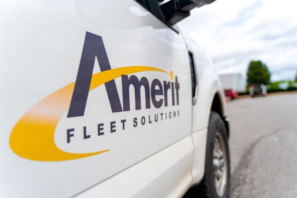 Amerit truck on the way to deliver fleet services to a customer.