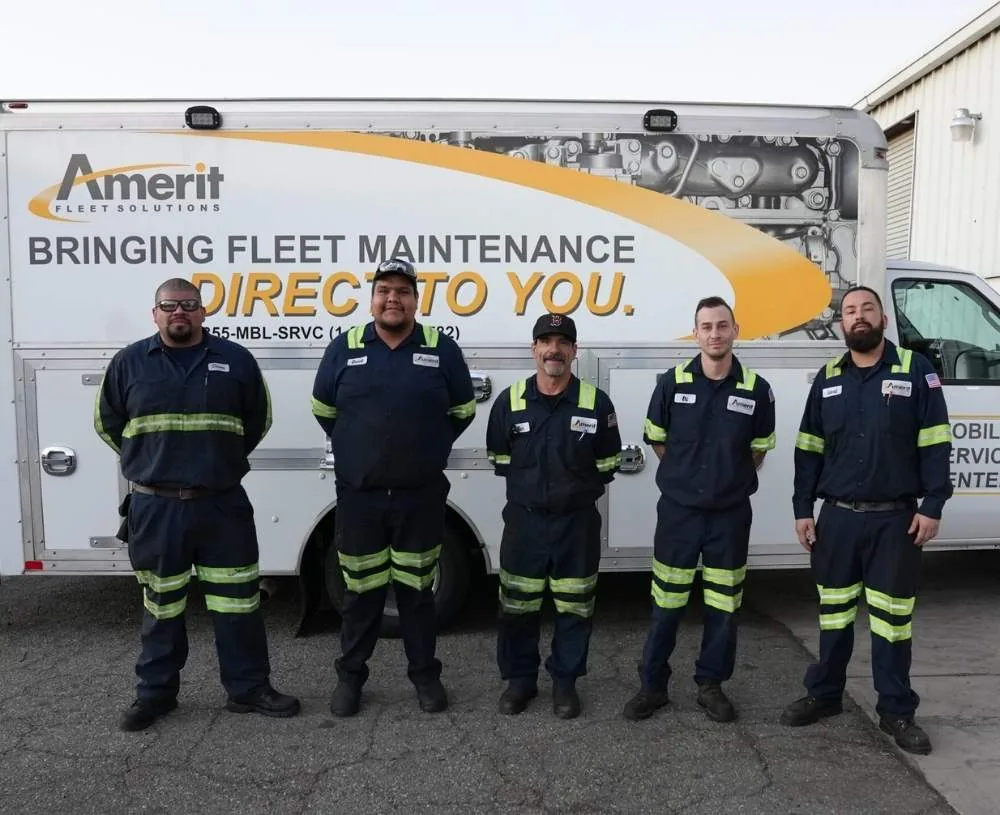 Amerit fleet maintenance team in front of a truck