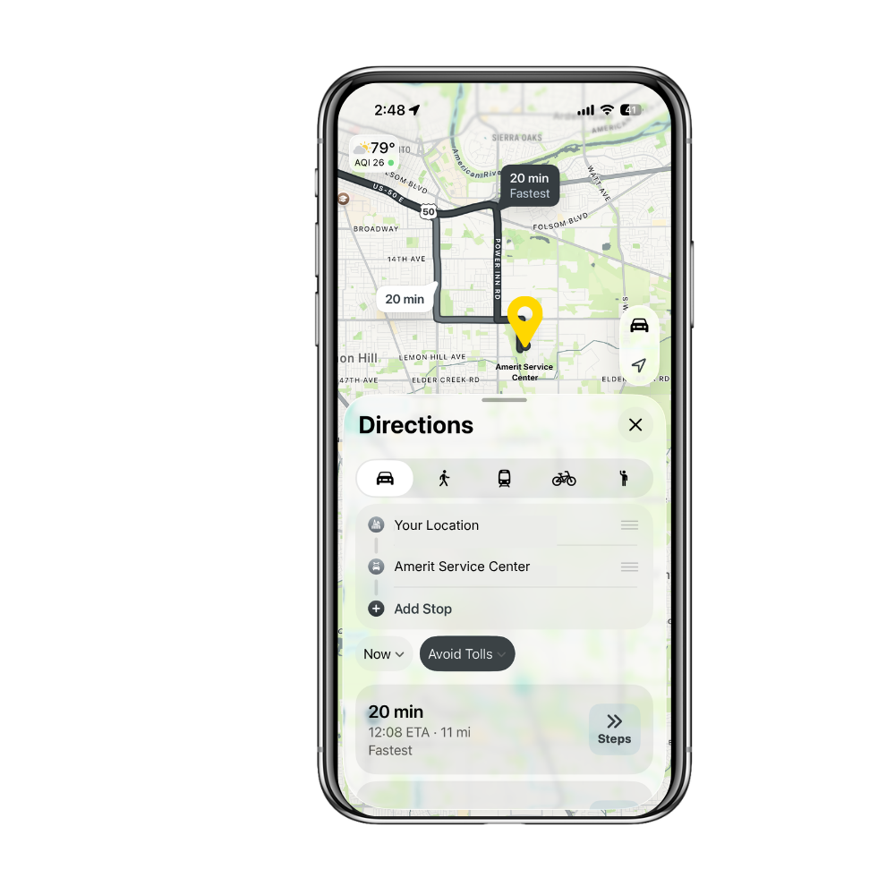 Directions to an amerit fleet service center